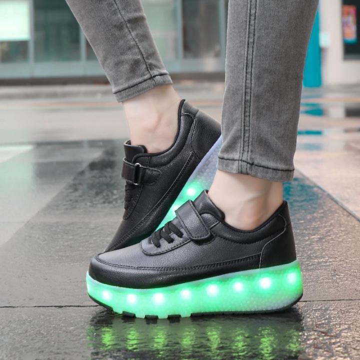 heelys-รองเท้าสองล้อสำหรับผู้ใหญ่และเด็กรองเท้าเรืองแสง-led-แบบชาร์จไฟได้รองเท้าล้อสำหรับกีฬากลางแจ้งขนาด38-42