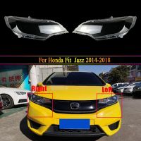 หัวโคมไฟอัตโนมัติเคสสำหรับ Honda พอดี/แจ๊ส2014 2015 2016 2017 2018ฝาครอบเลนส์ไฟหน้าด้านหน้าของรถยนต์โคมไฟแก้ว