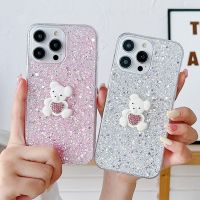 X5 F5เคสโทรศัพท์กากเพชรสำหรับ Xiaomi Redmi 12C 10C 9A 9C 8A Note 12 11S 11 10S 10 9S 9 8 Pro เคสปกลายหมี3มิติแวววาว