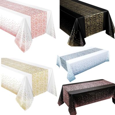 1pc TECHOME Disposable Table Cover Dotted Table Runner Design 54