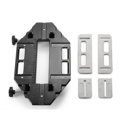 Slotting Locator With Router Bit Aluminum Alloy Hinge Slot Hole Positioner Lock Guide Plate Opener Jig Holder Woodworking Tools