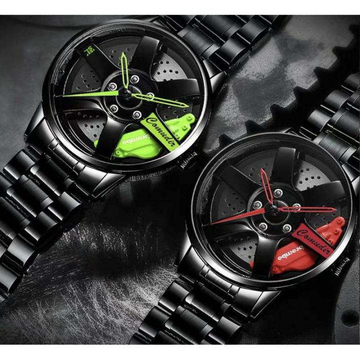 พร้อมส่ง-นาฬิกาข้อมือผู้ชาย-หน้าปัดล้อแม็ก-สแตนเลส-นาฬิกาสควอช-sport-racing-limited-กันน้ำ-ของแท้-รุ่น-t37