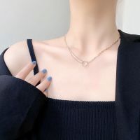 Titanium With 18K Gold Double Chian Geo Necklace Women Stainless Steel Jewelry Runway Gown Hiphop Rare Glam Japan Korean Fashion