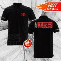 （all in stock）  2023 NEW -NEW POLOS T-SHIRT COLLAR TOYOTA TRD RACING DEVELOPMENT BLACK RED WHITE COLORS 220GSM SHORT SLEEVE COTTON POST(FREE NAME LOGO CUSTOM)