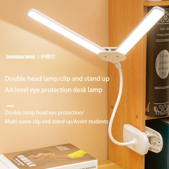 โคมไฟโต๊ะเขียนหนังสือ-led-สำหรับสำนักงานบ้านหรี่แสงได้ไฟโต๊ะสำนักงานมี-usb-ชาร์จพอร์ต3โหมดสีที่คลิปถนอมสายตาบนไฟหนังสือ