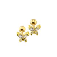 925 Sterling Silver Earring Fashion Zircon Butterfly Star Flower Screw Stud Ear Sweet Cute Ear Bone Nail Female Girl Ear Jewelry