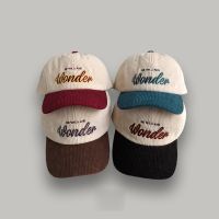 WONDER Embroidery Baseball Cap for women men Corduroy vintage leisure Solid color visor Outdoor hat 【JULY]