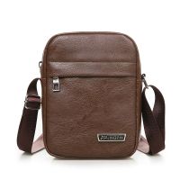 【Lanse store】Men  39;s Small PU Leather Bags Waterproof Purses Male Cross Body Shoulder Messenger Casual Handbags