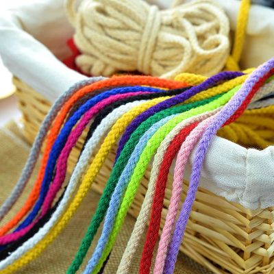 【YF】❄﹍✔  10yards 5mm Colored Twisted Cord Rope Cotton Woven Cords Drawstring Accessories