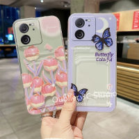 เคสโทรศัพท์ Xiaomi 13T Pro Redmi A2 A2+ A1 A1+ Plus 5G เคส ดีไซน์ใหม่สุดฮอตการ์ตูนซันไชน์หน้ายิ้มผีเสื้อทิวลิปผู้ถือบัตรใสปกอ่อน Case 2023