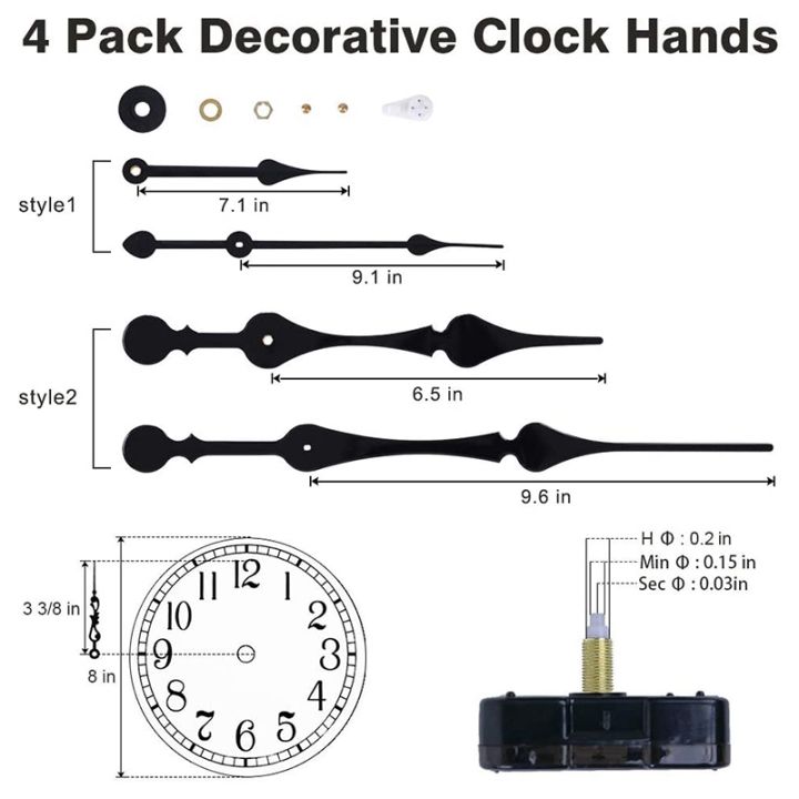 high-torque-clock-movement-mechanism-with-11-inch-long-spade-hands-quartz-clock-motor-kit-total-shaft-length-7-8-inch