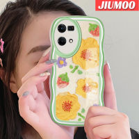 เคส JIUMOO สำหรับ OPPO Reno 7 4G Reno 8 4G F21 Pro ภาพวาดสีน้ำมันแฟชั่นดอกไม้สีสันสดใสเคสเคสซิลิโคนกันกระแทกโทรศัพท์แบบนิ่มใสป้องกันเลนส์กล้องเคสโปร่งใส