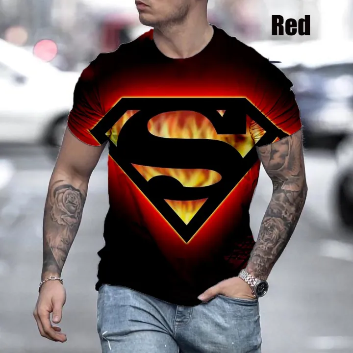 precedent kofferbak Riskeren New Summer Superman Logo 3D Printed Short Sleeve Personality Fashion  Contracted Trend Cool Loose Men's T-shirt Jacket Short Sleeve | Lazada PH