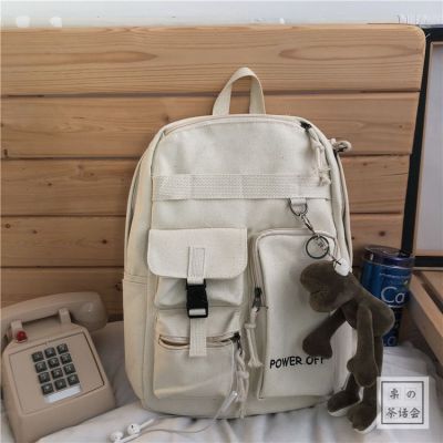 South Korea ins port style street shooting student schoolbag female casual backpack Japanese Harajuku dark travel