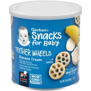 Bánh ăn dặm Gerber Teether Wheels cho bé giai đoạn mọc răng Vị Chuối
