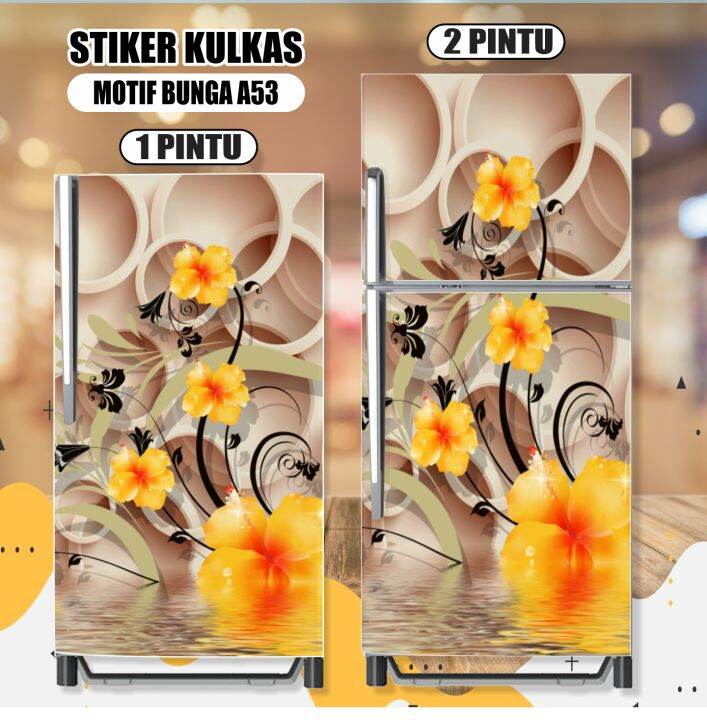 Stiker Kulkas Pintu Dan Sticker Kulkas Pintu Motif Bunga Terbaru A Lazada Indonesia