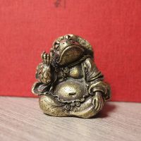 Master Toad Statue Zen Ornament Tea Pet Chinese Classical Desktop Toy Decoration Crafts Vintage Brass Animal Figurines Miniature