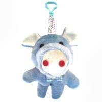 ซาฟารี ตุ๊กตาผ้า ไส้ใยสังเคราะห์ พวงกุญแจ หมู (ฟ้า) Beautiful Fabric with Synthetic Fiber Handmade Pig (Blue) Rag Doll Keychain