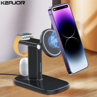 ZZOOI 3 in 1 Magnetic Wireless Charger For iPhone 14 13 12 Pro Max Fast Charging Dock Station For Apple Watch Chargers Macsafe Stand