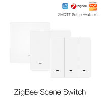 EL Style Tuya ZigBee 1-3แก๊งสวิตช์ฉากไร้สายตัวควบคุมปุ่มกดแบตเตอรี่ขับเคลื่อนสถานการณ์สำหรับอุปกรณ์ Tuya