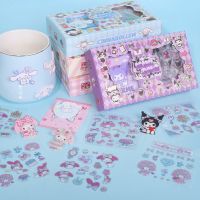 RF studio Sanrio เข็มกลัดสติกเกอร์ Kuromi Lotso จี้ 6 แผ่น สติกเกอร์ใส กล่องของขวัญ