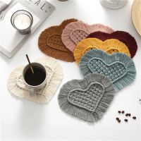 【CC】 Hand Crochet Tasseled Mats Hot Resistant Bowl Dish Placemats Drink Coasters Bohemia