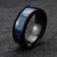 Intelligent temperature sensitive color changing ring men 39;s tide turning domineering personality hip hop titanium steel rings