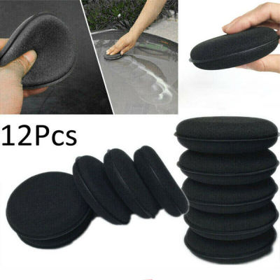 12Pcs Car 12Pcs Car Microfiber Polishing Pads Wax Applicator Foam Sponge Cleaning Black