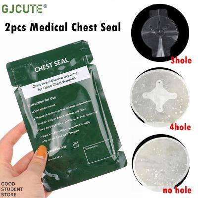 2pcs Medical First Aid Chest Seal 3hole 4hole no hole Chest Seal Vented Outdoor Useful Wound Emergency Dressing Bandage New