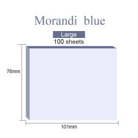 100แผ่นกระดาษโน้ตติดกาว Morandi สติกเกอร์กระดาษเครื่องเขียนติดสมุดโน๊ตแผ่นจดบันทึกอุปกรณ์สำนักงานโรงเรียน