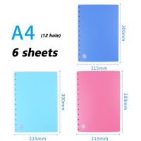 6sheets A4 B5 A5 A6 A7 Mushroom Hole Notebook Cover Disc Ring T Type Holes Planner Protective Shell Plastic Color Cover Note Books Pads