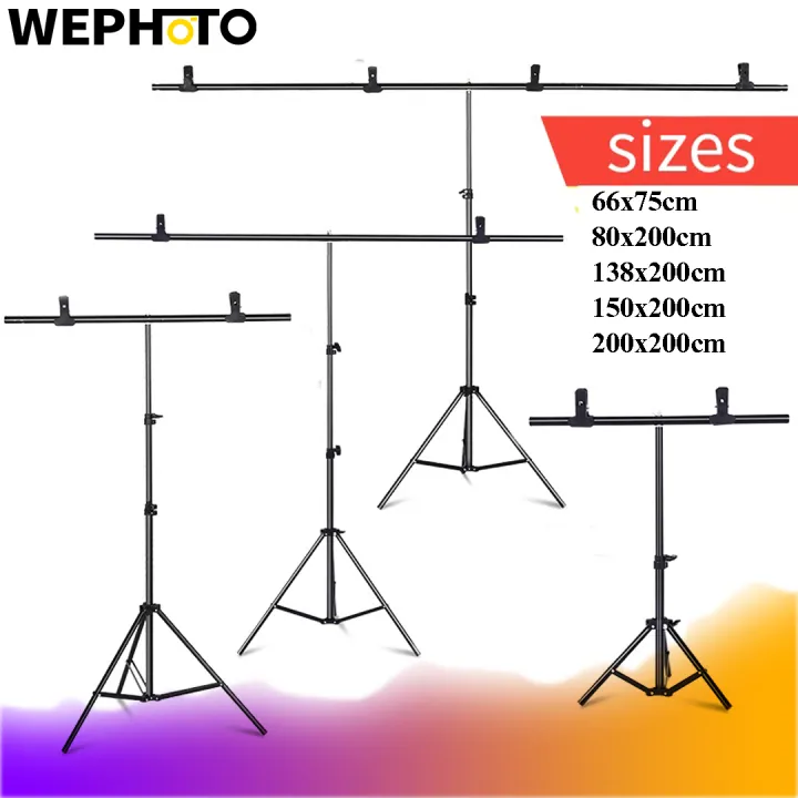 WEPHOTO Background Stand Photography Backdrop T-shaped Background Support  Stand System Metal backgrounds for photo studio Multiple size | Lazada PH