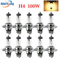 10pcs H4 12V 100W 90W 4300K Yellow P43t Fog Halogen Bulb light running Head Lamp car styling car light source parking day