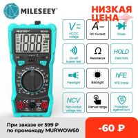 Mileseey NCV Digital Multimeter Auto Ranging ACDC voltage meter Flash light Back light Large Screen