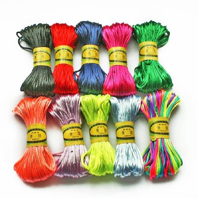 20Meters (2MM) Soft Satin Rattail Silk Macrame Cord Nylon Kumihimo Shamballa For DIY Chinese Knot Tool Hand Stitching Threads