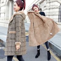 【YD】 Wool Coat Sheep Shear Leather Fur Mid Coats Thick Hooded Warm