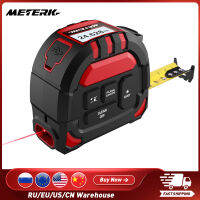 【 Cw】meterk Portable 2 In 1 LCD เครื่องวัดระยะเลเซอร์มัลติฟังก์ชั่นเทปวัดเลเซอร์131Ft40M 16Ft5M เครื่องมือวัดเลเซอร์