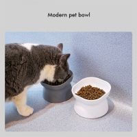 〖Love pets〗 Stress Free Cat Food Bowl Tilted Heightened Cat Bowl Non Slip Protection Pet Spine Double Sided Bowl Can Be Used In Dishwasher