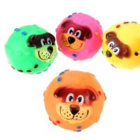 Squeaky Toys Dog Ball Rubber Chew Toy Interactive Pet Dog Face Sound Squeaker Toys