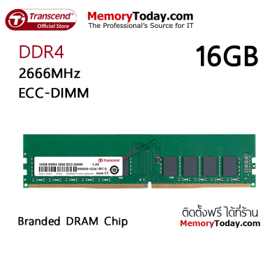 Transcend 16GB DDR4 2666 ECC Unbuffered DIMM Memory (RAM) for Workstation and Server (TS2GLH72V6B)