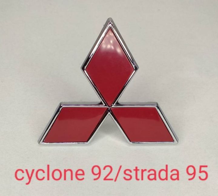 โลโก้-หน้ากระจัง-มิตซูบิชิ-ไซโคลน-ปี-1992-สตราด้า-ปี-1995-ได้รับสินค้า-1-ชิ้น-โลโก้หน้ากระจัง-ตราหน้ากระจัง-grille-logo-mitsubishi-cyclone-1992-strada-1995