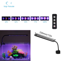 บ้านด้านบน330Mm/13นิ้วสีขาว + Biue + Led สีแดงตู้ปลาไฟ Led ตู้ปลาวงเล็บแสงปรับความสว่างได้ Ac100-240V แสงที่ปรับได้