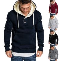 [COD] Cross-border foreign trade mens autumn and winter sweater fashion pullover hoodie sports fleece thickened Europe America