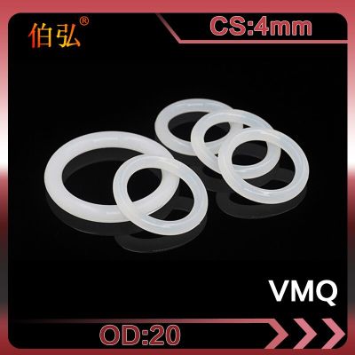 White Silicon Ring 10PCS/lot Silicone/VMQ O-Ring 4mm Thickness OD20mm Rubber O-ring Seal Rings Oil Gaskets Washer Gas Stove Parts Accessories