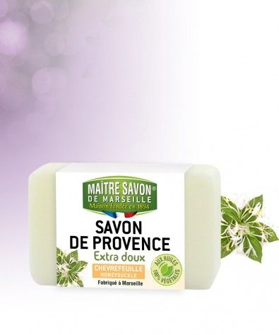 maitre-savon-de-provence-สบู่ก้อนออร์แกนิค-กลิ่นฮันนี่ซัคเคิ่ล-extra-doux-honeysuckle-100-g-or-200-g