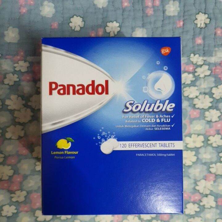 painkiller Panadol Soluble Effervescent Tablets 120s (Lemon Flavour
