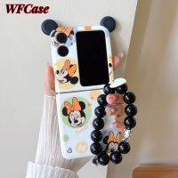 เคส WFCase สำหรับออปโป้ไฟนด์ N2เคสโทรศัพท์พับได้ลายการ์ตูนสัตว์น่ารัก (+ สร้อยข้อมือ) กรอบเคสปกป้องกล้องแบบเต็มรูปแบบ