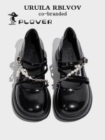 PLOVER woodpecker leather thick shoes women 2023 new college wind sweet cool loafers pearl chain small leather shoes