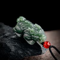 Hetian Jade Pixiu Pendant Necklace Charms Gemstone Amulet Natural Amulets Chinese Jadeite Charm Stone Gift Fashion Jewelry