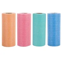 4 Roll of 200 Disposable Cleaning Cloth,Reusable Kitchen Towel,Tableware Cloth,Non-Woven Cloth,Multi-Purpose Manual Wipe